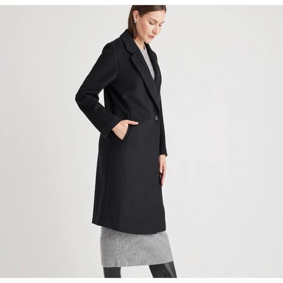 $175 Quince Italian Wool Classic Single-Breasted Coat CADET BLUE Small NWT - Picture 6 of 8